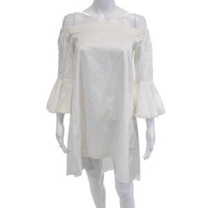N/Nicholas Womens Shift Dress White Cotton Short Size 4